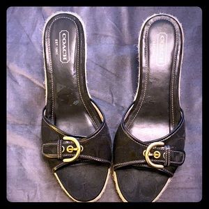 Coach black wedges